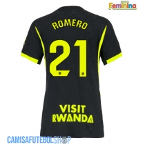 Camisa de time de futebol Atletico Madrid Cristian Romero #21 Replicas 2º Equipamento Feminina 2026-27 Manga Curta